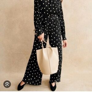 Sezane Pants Syra Size 36 black and white polka dots